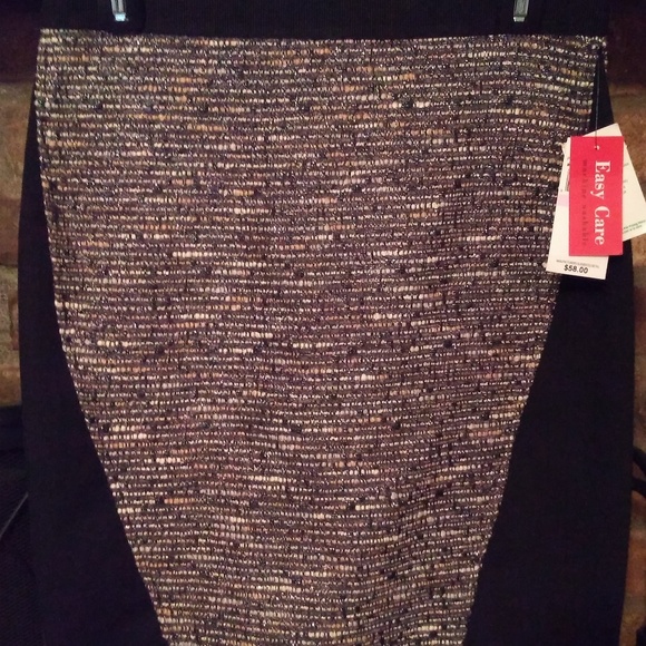 Rafaella Studio Black Metallic Tweed Pencil Skirt - Picture 2 of 3